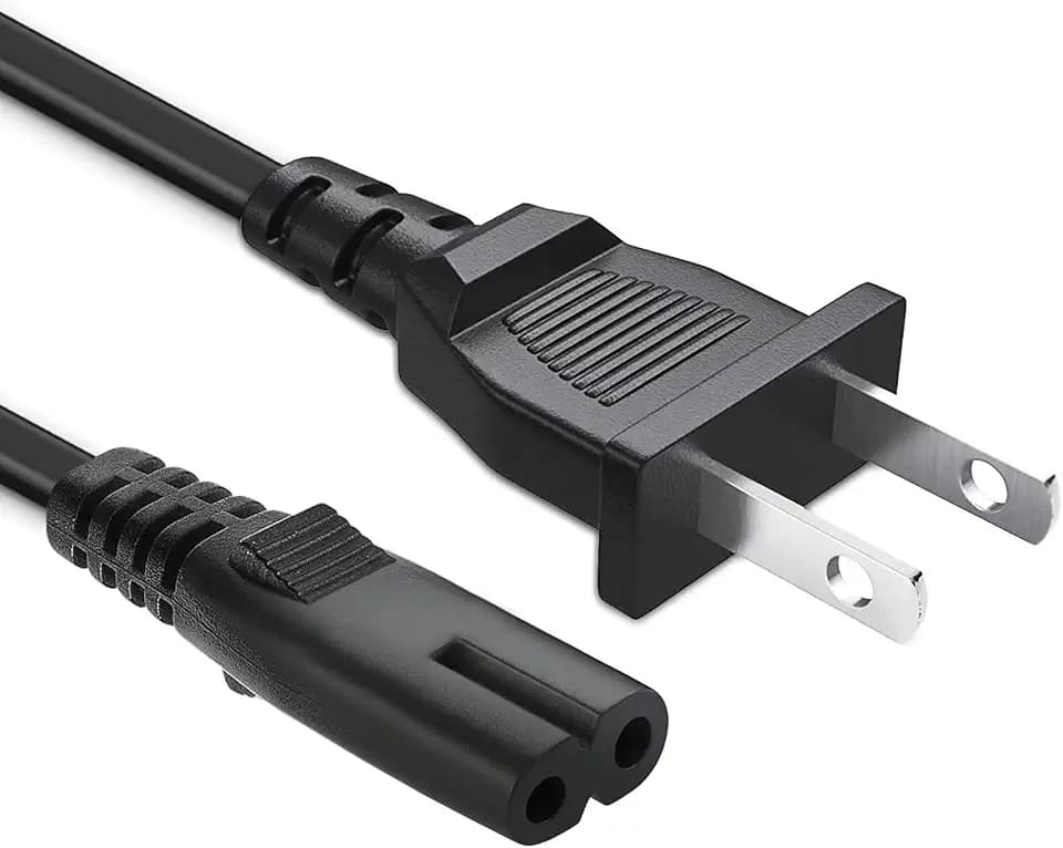 2 Prong AC TV Power Cord for Samsung UN40 UN43 UN48 UN49 UN50 UN55 UN60 UN65 UN70 UN75 UN78 Series 4k Smart TV P/N 24" 32" 40" 43" 48" 49" 50" 55" 60" 65" 75" 85 inch C7 Charger 5FT Cable Replacement
