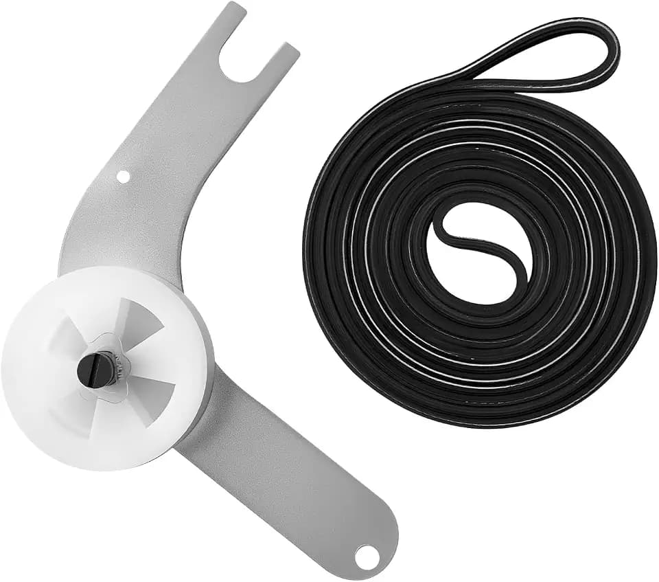 134793511 Dryer Idler Pulley & 137315300 Dryer Drive Belt Assembly Compatible with Frigidaire Electrolux Crosley Kenmore White-Westinghouse Dry, Replacement Part 134719300 4960127 134793500, etc.