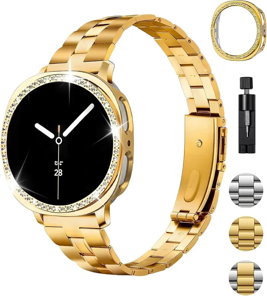 Metal Band and Bling Case for Samsung Galaxy Watch 9/8 40mm Band