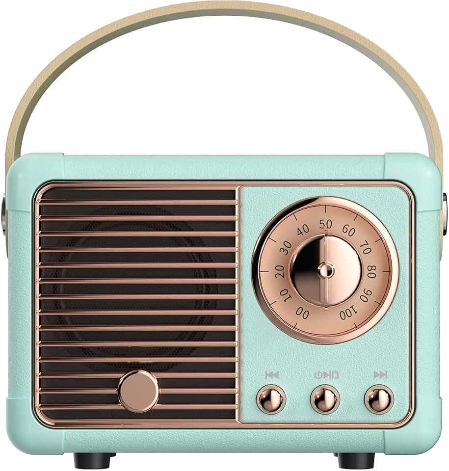 Dosmix Retro Bluetooth Speaker,Small Vintage Decor,Cute Birthday Gifts Blue
