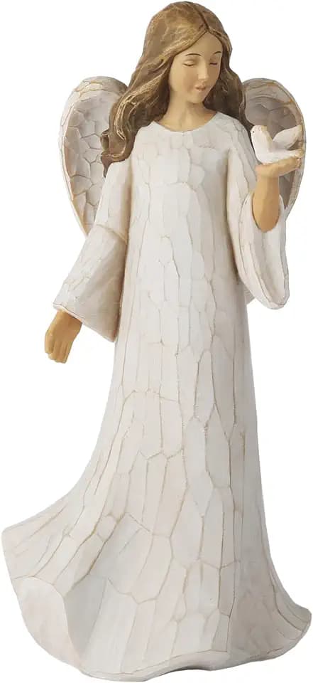 Guardian Angel Figurines - Hand Painted Angel with Peace Dove Figure Home Table Decor, Guardian Angel Gifts for Women, Thanksgiving, Christmas or Valentine’s Day