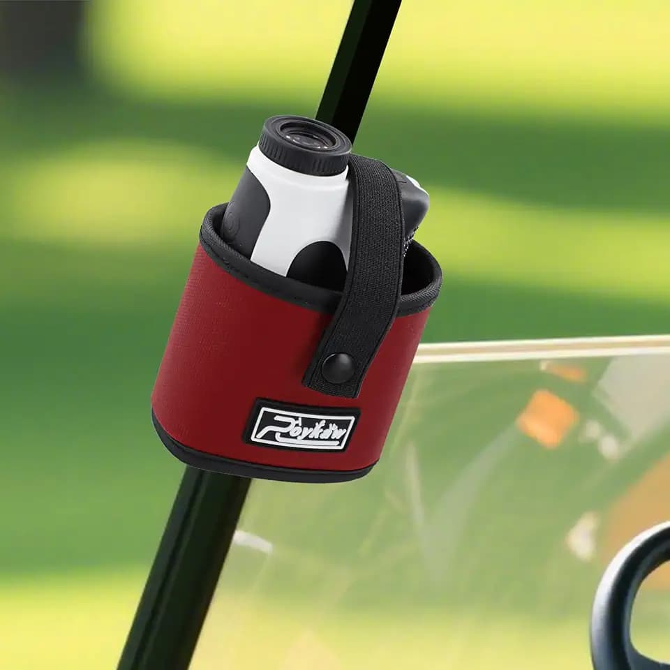 Roykaw Golf Rangefinder Pouch Mount Strap for Golf Cart, Laser Rangefinder Pouch Holder, Golf Push Cart Range Finder Holder, No Drilling Required, Firmly & Suitable Small Items