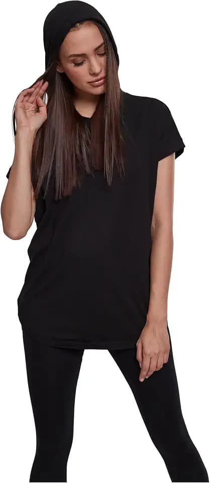 Urban Classics Damen Ladies Sleeveless Jersey Hoody T-Shirt, Schwarz, XL
