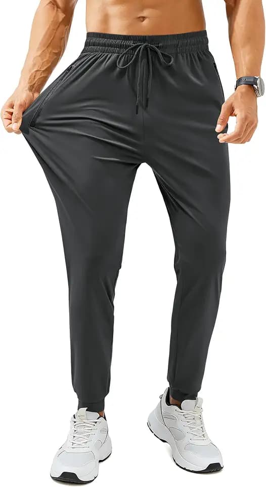 Mens Sweatpants with Zipper Pockets Lightweight Athletic Joggers for Workout Running Gym Track Casual Wear