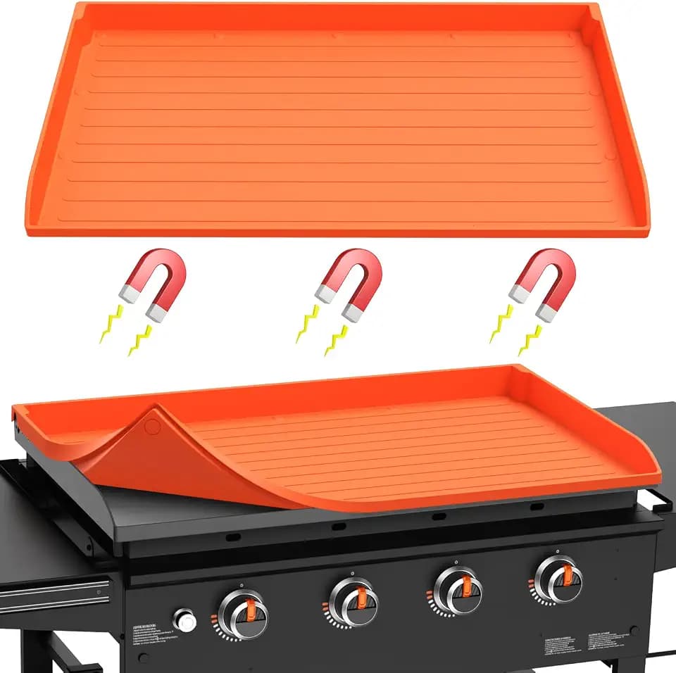 Silicone Griddle Mat Cover for Blackstone - 36 Inch Full-Edge Coverage Magnetic Silicone Grill Cover, Heavy Duty Food Grade Griddle Protective Mat, Keep Your Grill Clean and Rust-Free