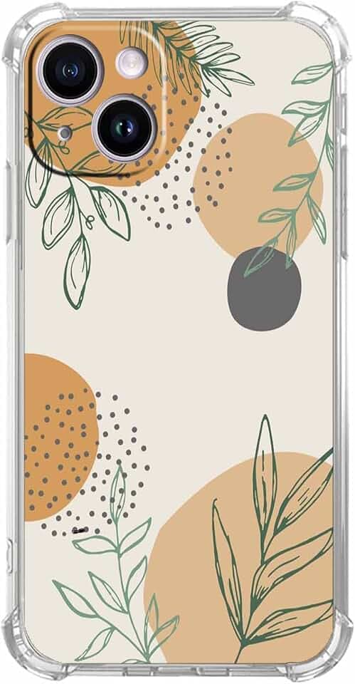 Grüne Blatt-Schutzhülle für iPhone 14 Plus, ästhetisches abstraktes Kunstmuster, Hülle für Mann und Frauen, trendige TPU-Vollabdeckung für iPhone 14 Plus