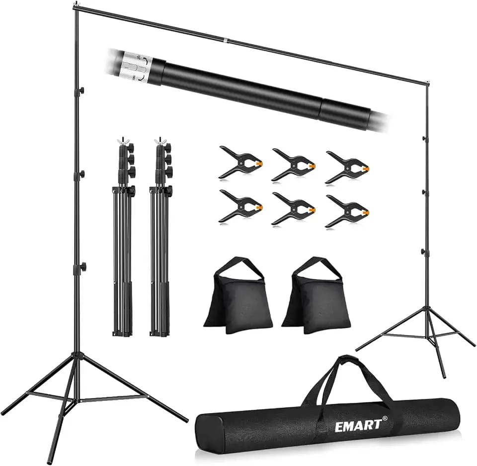 EMART 10x10FT Backdrop Stand Adjustable Back Drop Stand for Party Wedding