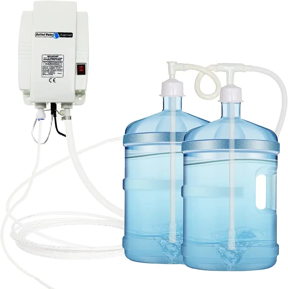 TDRRICH Bottled Drinking Water Dispensing Pump System，Double-Pipe Electric Water Pump for 5 Gallon Power 25W Pressure Value 60psi 1GPM Flow 2.5L Suitable for Coffee/Ice Machines,Refrigerators, Faucets