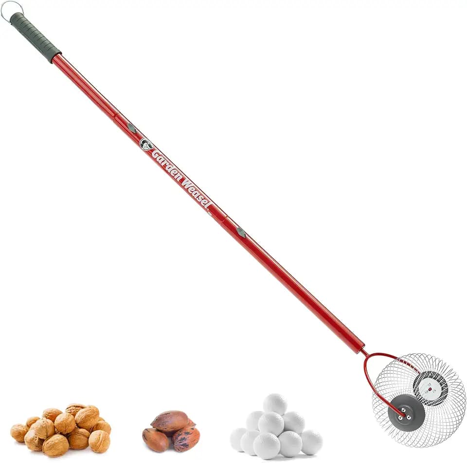 GARDEN WEASEL Medium Nut Gatherer Roller for Pecans Golf Balls Hickory Nuts