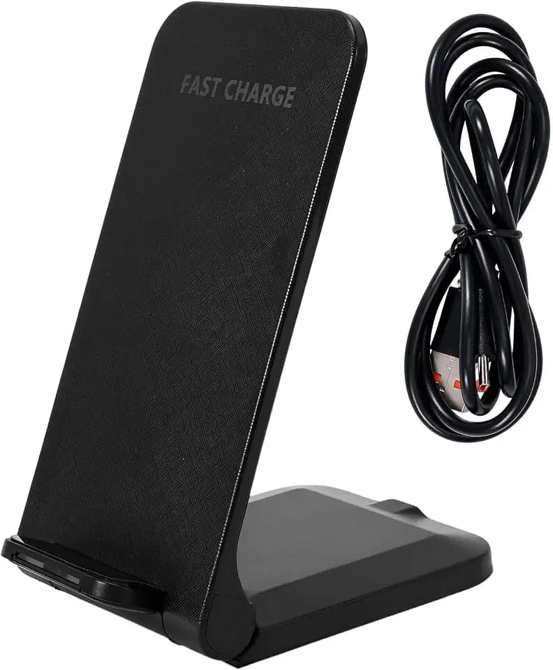 Induktive Ladestation, 15W Wireless Charger Stand, Kabelloses Ladegerät Faltbar, Handyhalterung Kompatibel mit Google Pixel 3-10, Samsung Galaxy S22-S26 Ultra, iPhone,