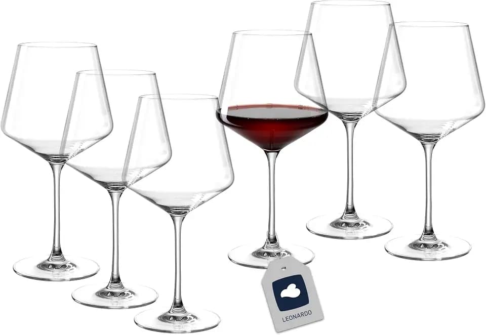 LEONARDO HOME Burgundergläser PUCCINI (6er Set) • Kratzfeste Rotweingläser (730 ml) • Spülmaschinenfest & Langlebig • Zeitlose Gläser für Rotwein • Modernes Design • Burgunder-Glas Puccini • 069555