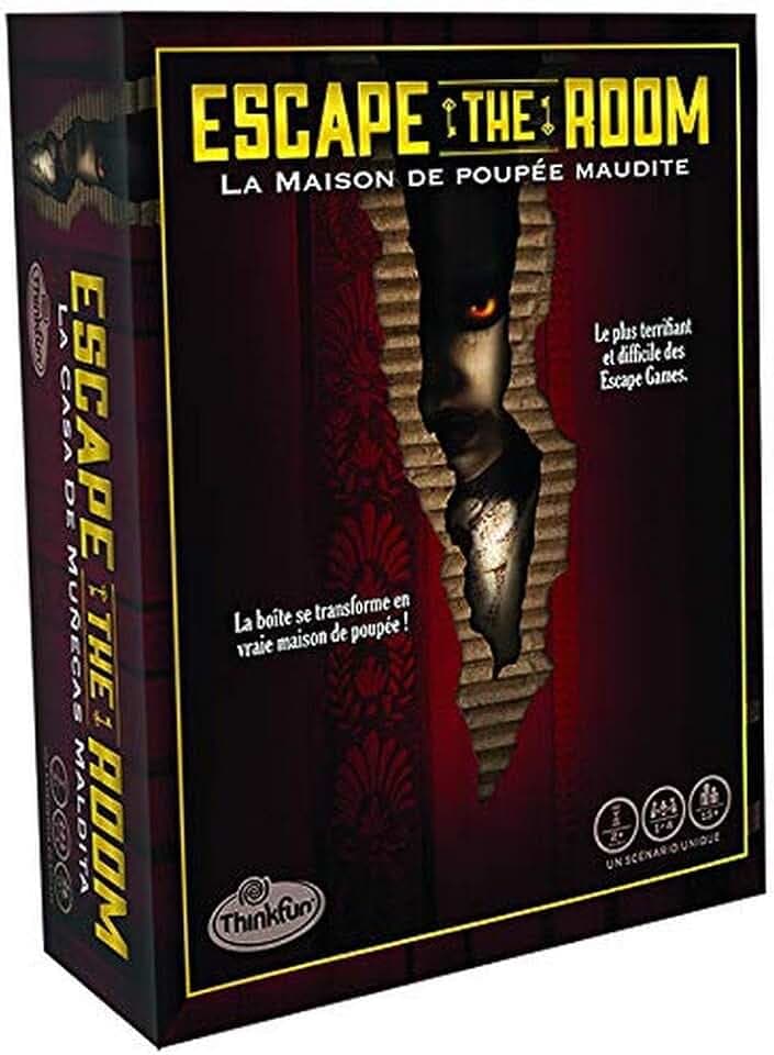 Thinkfun - Escape the Room - Das verfluchte Puppenhaus - Escape Spiel - 3D Spielbrett - Kooperativ - für 1 bis 4 Spieler ab 13 Jahren - Ravensburger - 76372 - Französische Version