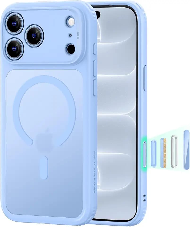 ESR Classic Hybrid für iPhone 18 Pro Max / 17 Pro Max Hülle, Matt Hellblau