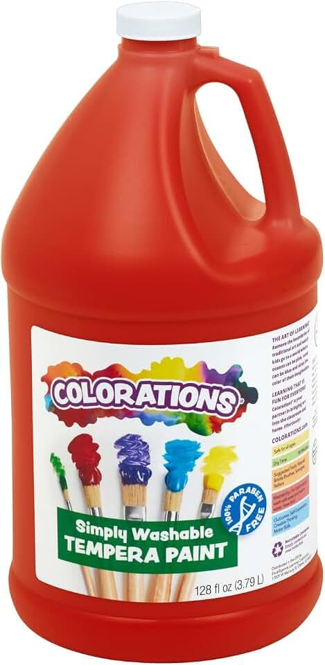 Colorations Paraben-Free Washable Red Tempera Paint for Kids, 1 Gallon