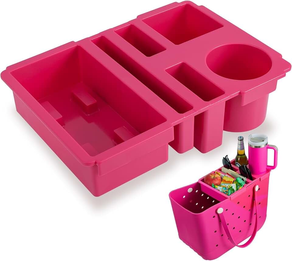 Top Cup Holder Tray for Bogg Bag Large, Topper Tray, Drink Holder (Pink)