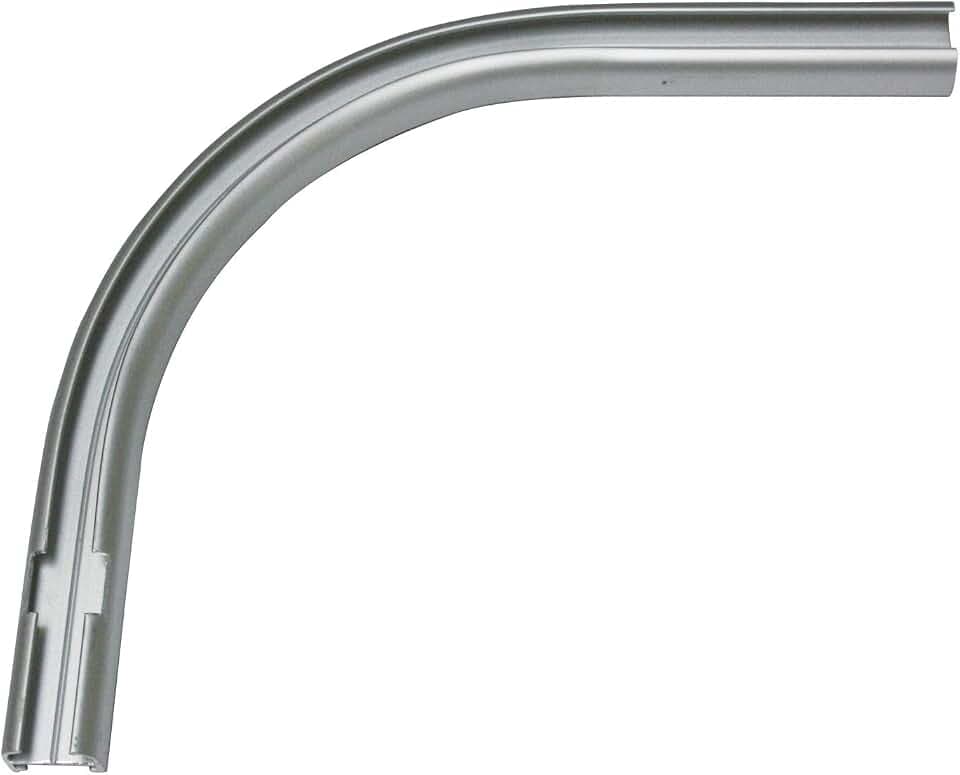 GARDINIA Rundbogen für Vorhangschienen-Verlängerungen/für 1-läufige Vorhangschiene, 90°-Winkel, Links, 12/13 cm, Aluminium, Weiß