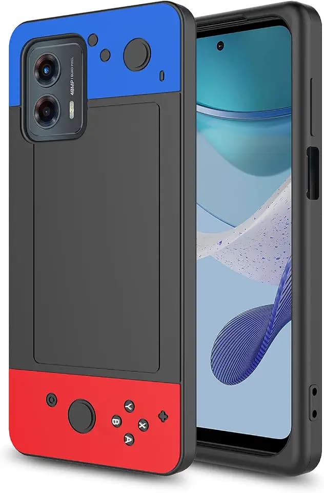 for Motorola Moto G-Stylus-5G 2023 Phone Case,3D Cartoon Cute Kawaii Fun Cool Funny Video Game Design Phone Case,Full Body Protection Cover for Man Women Teen Blue Red Black