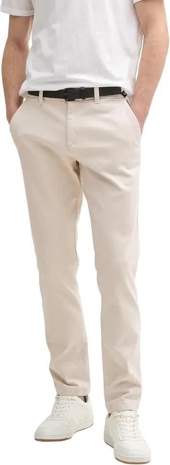 Tom Tailor Herren Slim Fit Stretch Chino Hose mit Gürtel 1037653