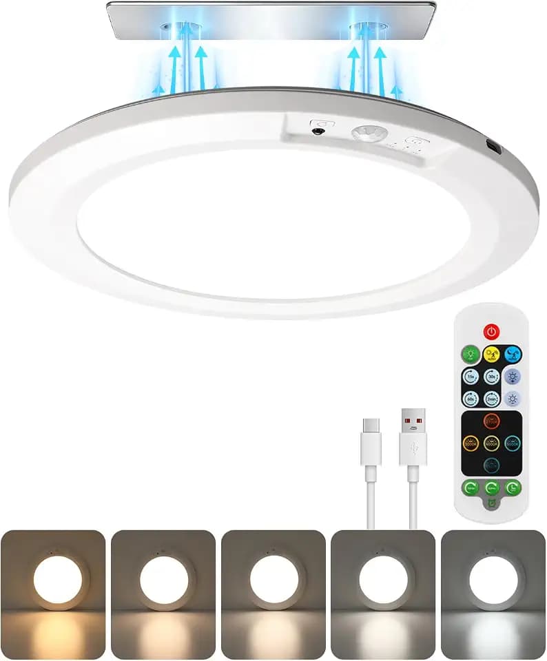 Rechargeable Motion Sensor Magnetic Ceiling Light, 60-Day Battery Life