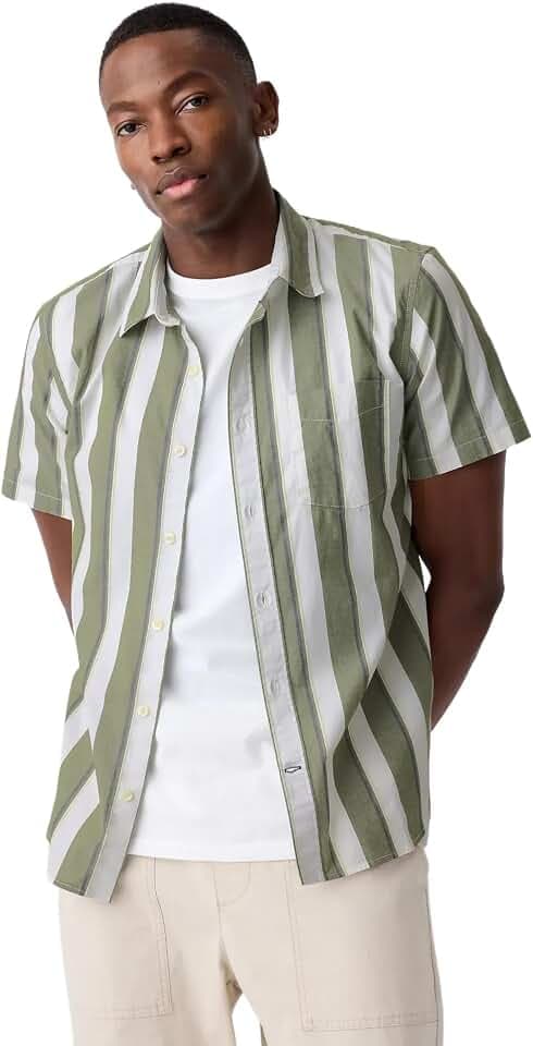 Gap Men's Slim Fit Stretch Poplin Short Sleeve Shirt