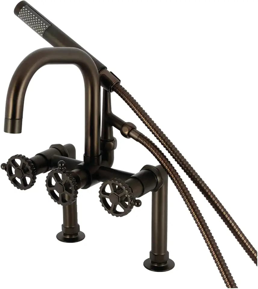 Kingston AE8405CG Deck-Mount Clawfoot Tub Faucet, Oil Rubbed Bronze