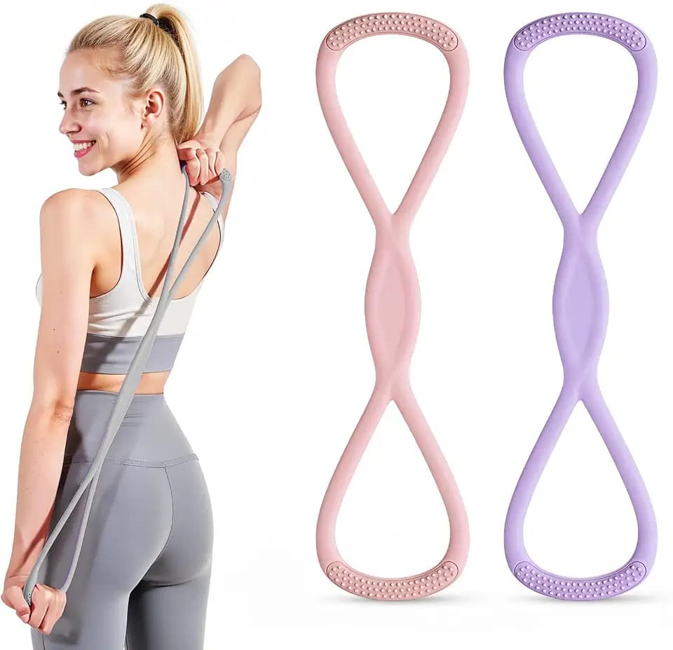 Figure 8 Resistance Band, Figure 8 Resistance Bands for Women Men,Resistance Band Figure for Working Out, Non-Slip Handles, Home Gym, Yoga & Physical Therapy