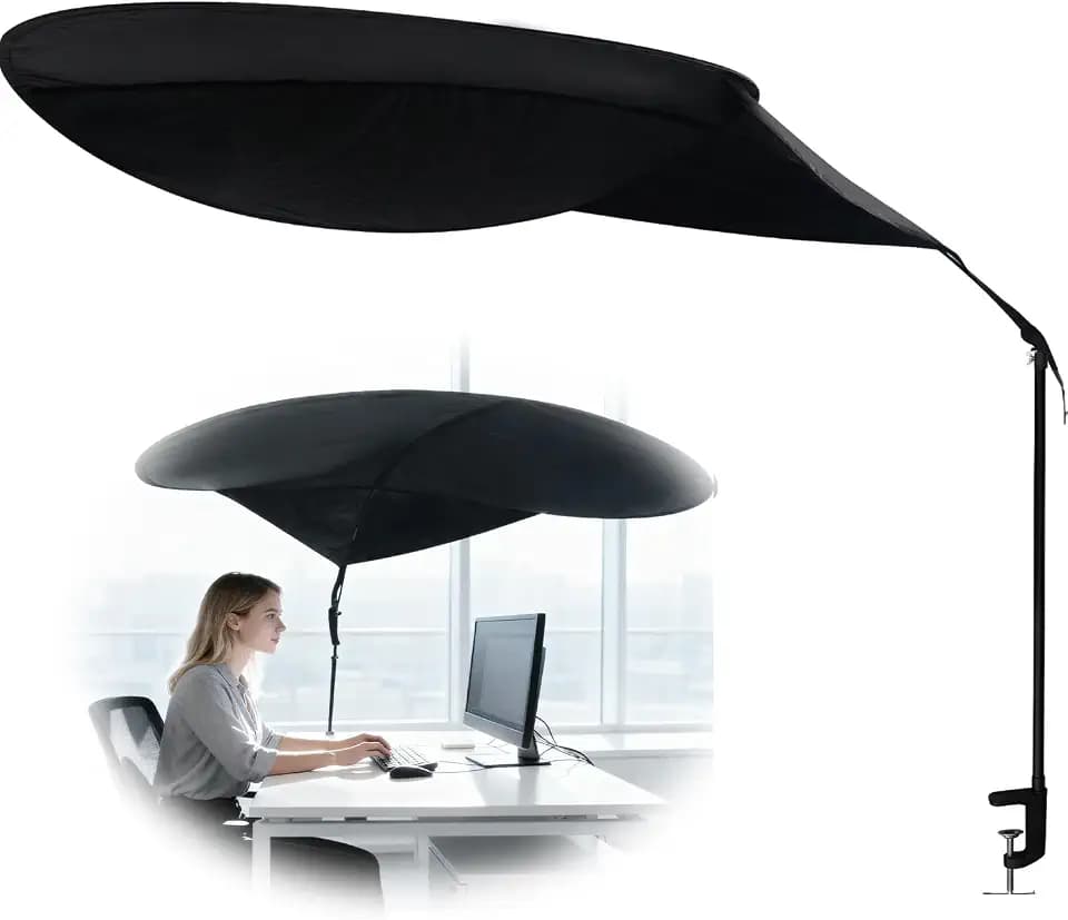 Office Cubicle and Desk Shade, Suitable for Cubicle to Block Light and Privacy Protection Cubicle Light Shield Black Diameter 65 inches (Black)