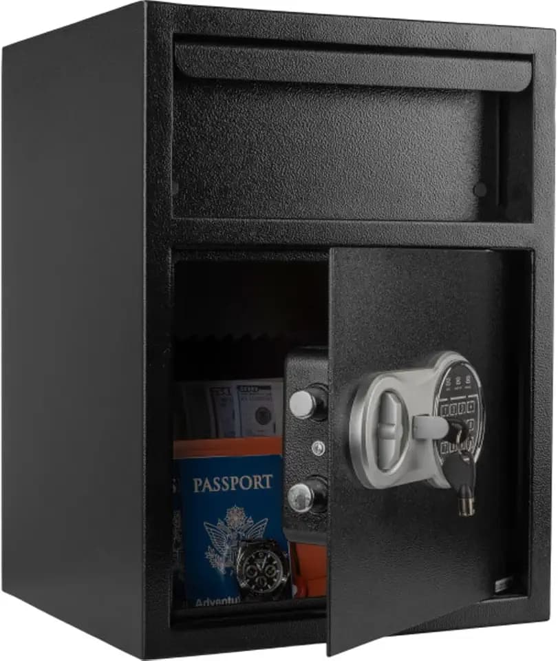 Paragon Safes Digital Drop Safe with Keypad and 2 Override Keys, Black