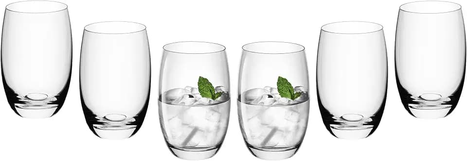 Gerlach 1760 Gläser Set 6 Teilig 450 ml Trinkgläser Wassergläser Spülmaschinenfest Glas Universalgläser Saftgläser Transparent Flo
