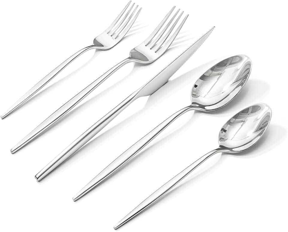 18/10 Silverware Set for 4, 20 Piece Stainless Steel Flatware Cutlery Set