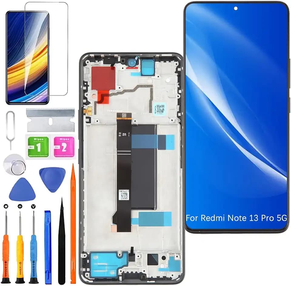 Display Bildschirm für Redmi Note 13 Pro 5G TFT Schwarz mit Rahmen