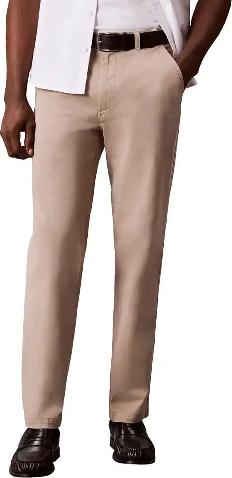 Calvin Klein Herren Lässige Hose Tapered Comfort Cotton Chino Pa Lv04rg604g