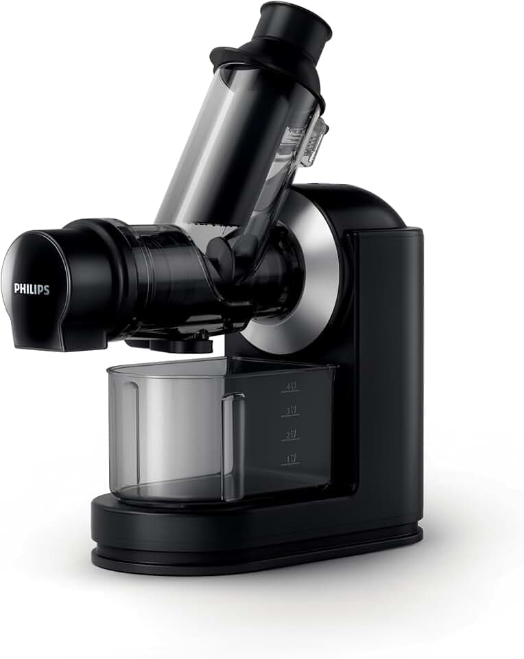 Philips Entsafter Viva Collection, Schwarz, 150 W | Bis zu 90 % Saftausbeute, Faserreicher Saft, Ideal für weiches Obst & Blattgemüse, QuickClean-Technologie (HR1889/70)