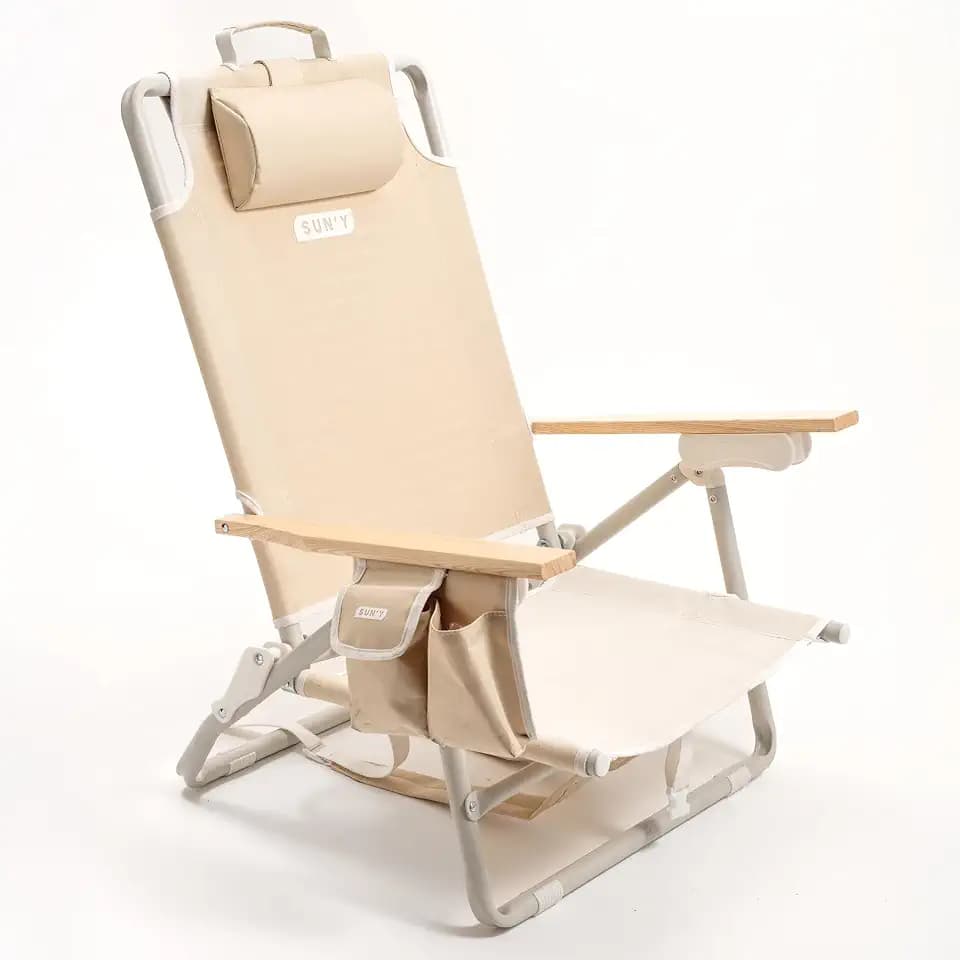 SUN'Y Escapes Portable Backpack Beach Chair for Adults - Natural Sand