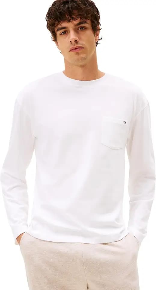Tommy Hilfiger Herren Ls Pocket Tee Um0um03644 L/S T-Shirt (1er Pack)