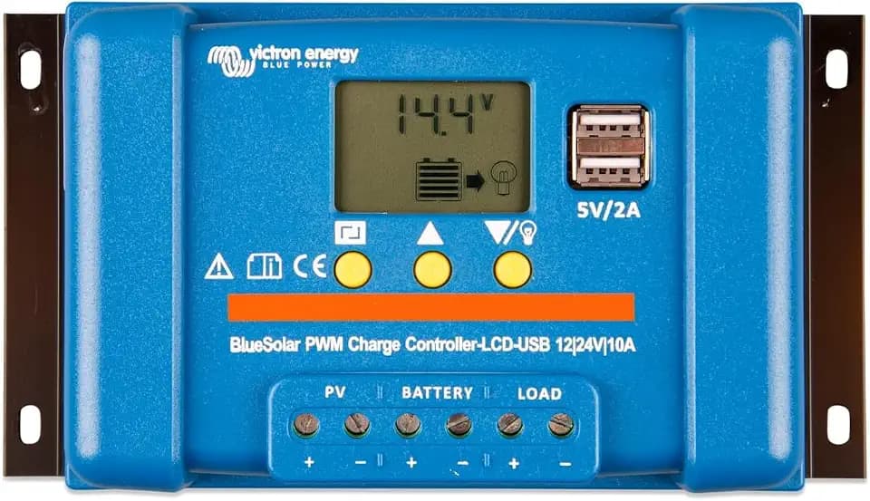 Victron Energy BlueSolar PWM-LCD&USB 12/24-Volt 10 Amp Solar Laderegler