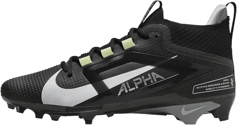 Nike Alpha Menace 4 Elite Football Cleats (FD7036-600, University Red/Team Red/Black/White)
