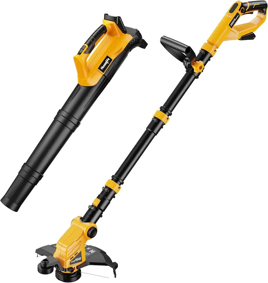 Cordless Weed Trimmer and Leaf Blower Combo Compatible with Dewalt 20V Max Battery (No Battery), 12" Auto Feed String Trimmer & Weed Eater, Lightweight Electric Weed Wacker & Edger for Lawn, Garden