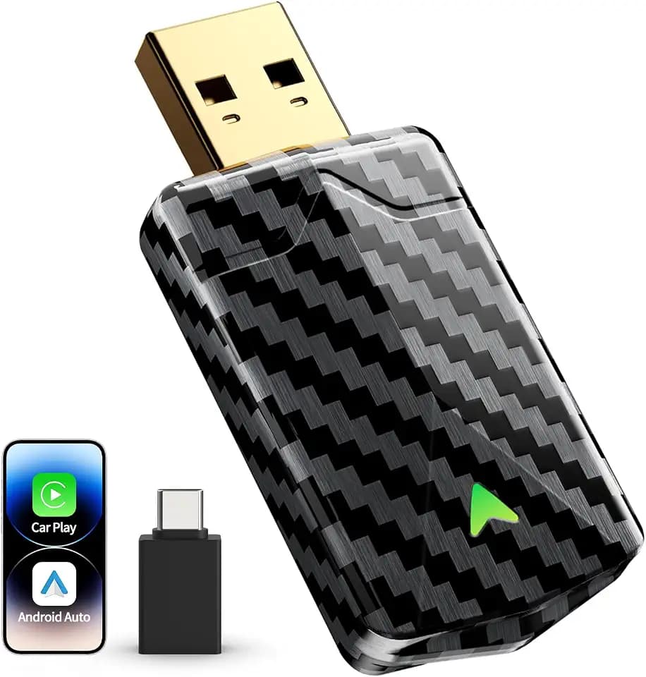 Mini CarPlay Wireless Adapter für Apple CarPlay & Android Auto, Schwarz