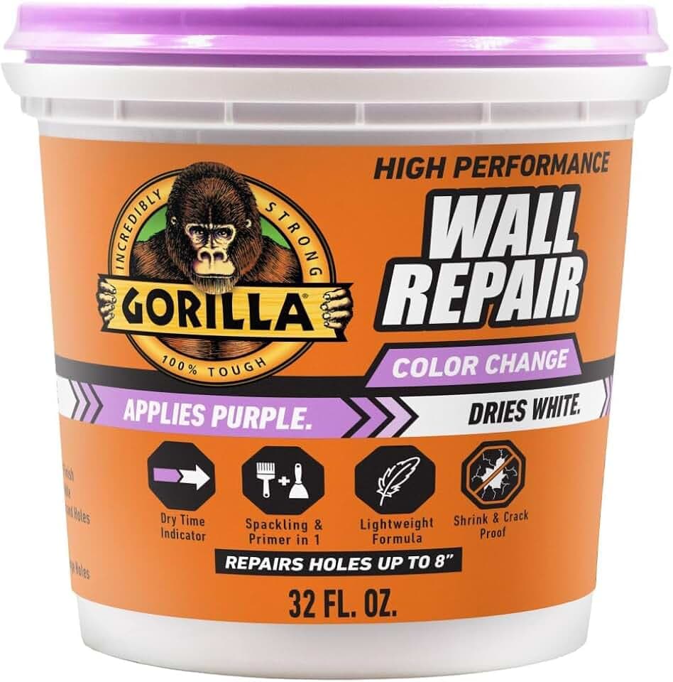 GORILLA High Performance Wall Repair, 32 oz Tub, Dries White