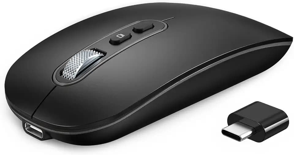 RaceGT Rechargeable USB C Wireless Mouse, Dual-Mode for MacBook Air/Pro