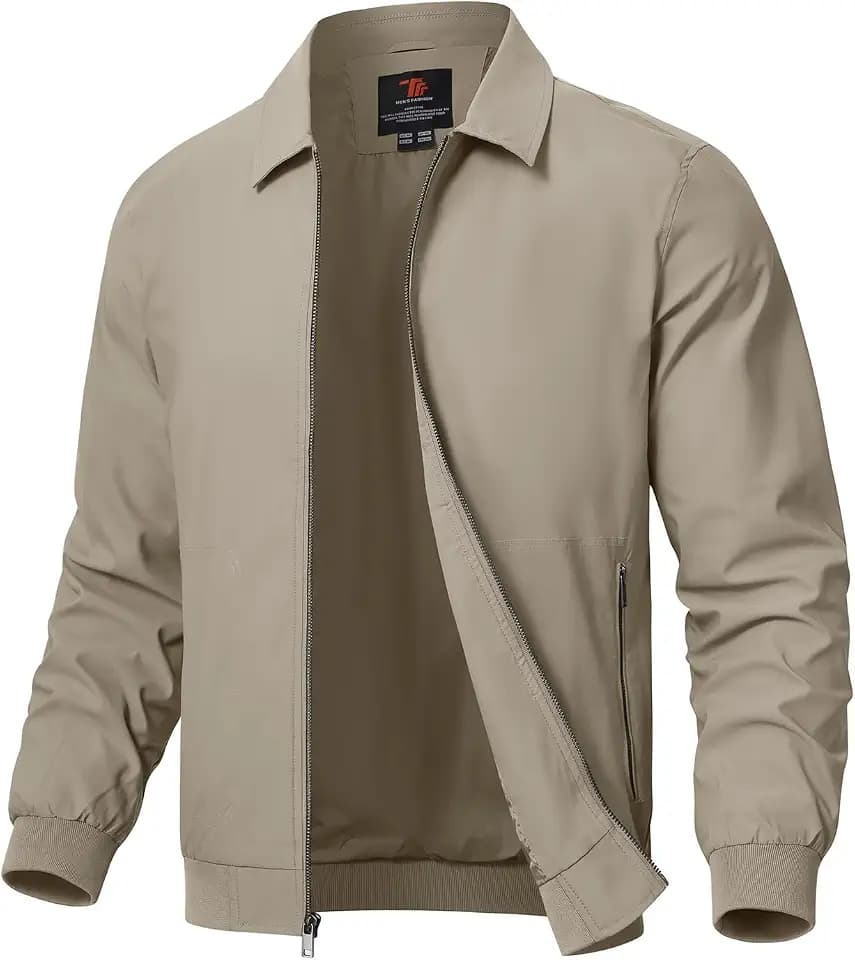 Rdruko Herren Casual Revers Jacke Leichte Outdoor Windbreaker Jacke Smart Frühling Herbst Jacken für Sport Arbeit Walking Wandern Golf Laufen