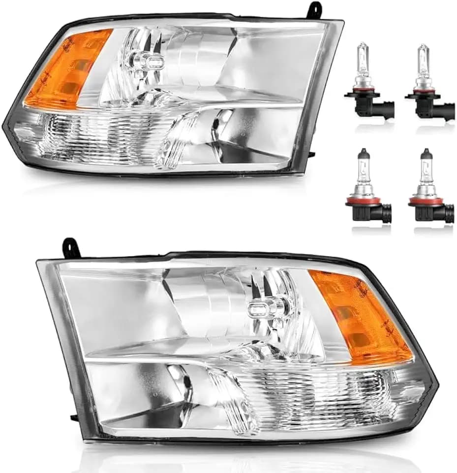 Headlights for 2009-2018 Dodge Ram 1500 Quad-Hole Single Headlight