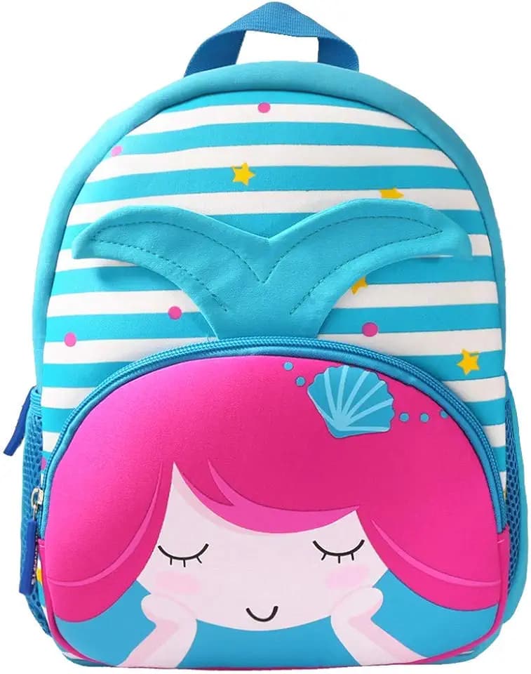 KK CRAFTS Preschool Backpack Toddler Neoprene Animal Schoolbag Lunch backpack for Kids Boys Girls(Mermaid)