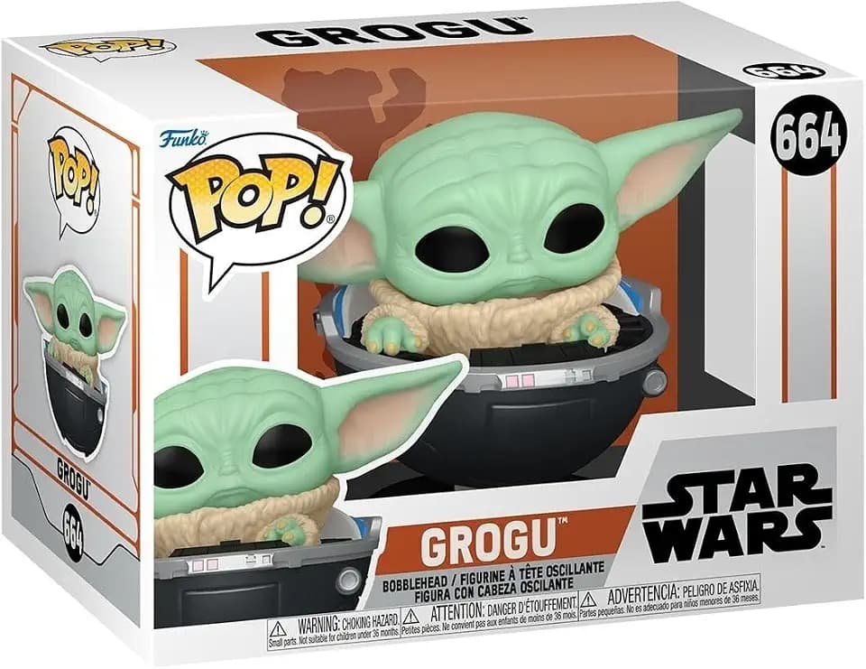 Funko POP! Star Wars: The Mandalorian - Grogu (Baby Yoda) | Offizielles Sci-Fi Merch - Vinyl Sammelfigur als Regal Deko - Geschenkidee zum Geburtstag für Fans und Sammler