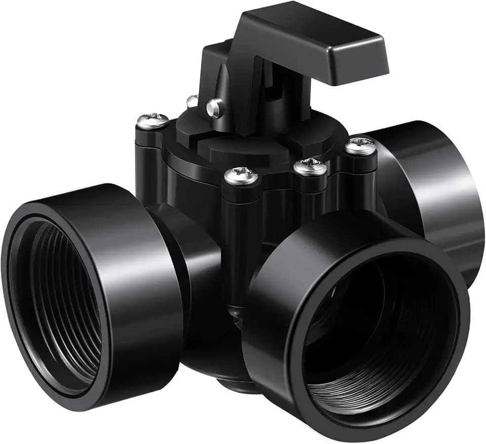 Tandefio 3 Way Swimming Pool Diverter Valve Replacement Positive Seal Pool Valve for Pools and Spas(Black,2 Inches)