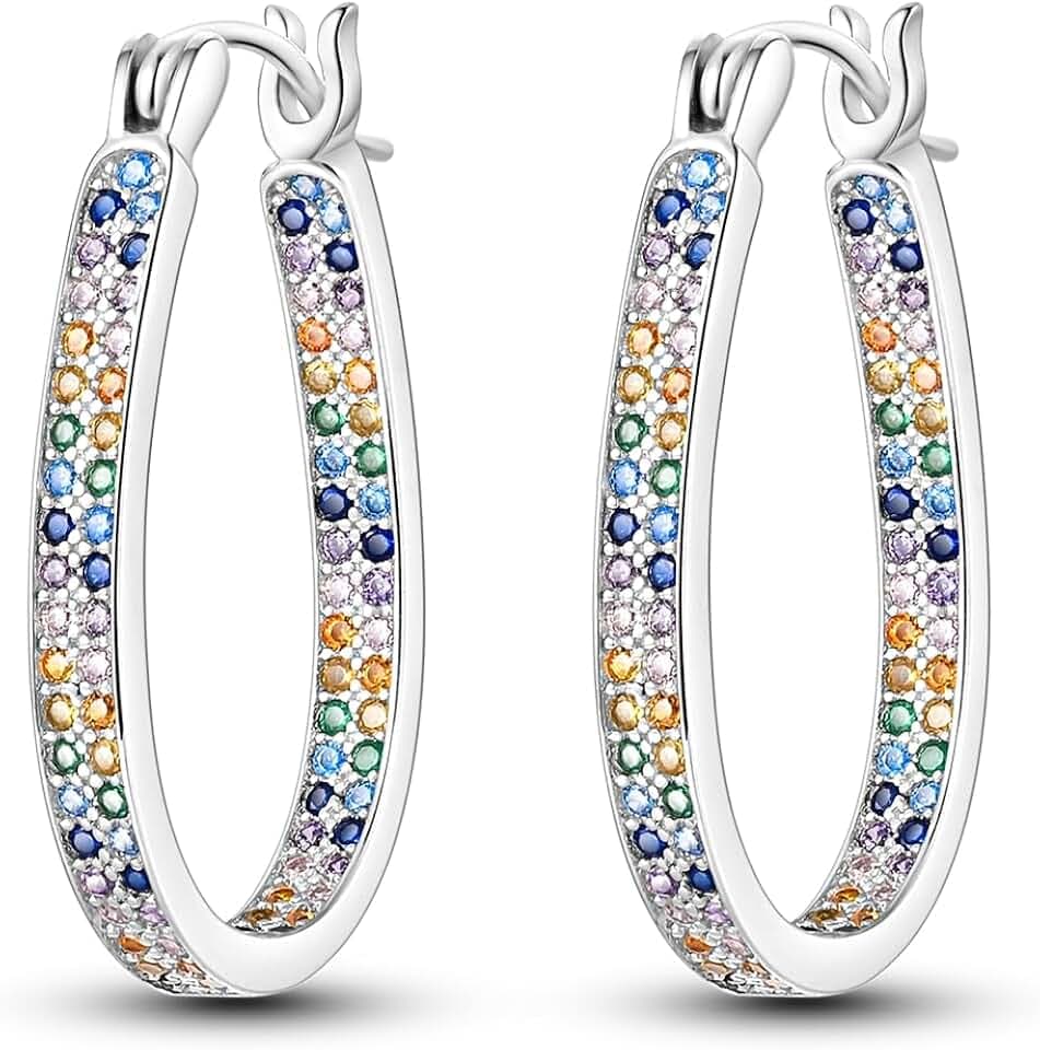 NARMO 925 Sterling Silver Earrings for Women Lightweight Hoop Earrings