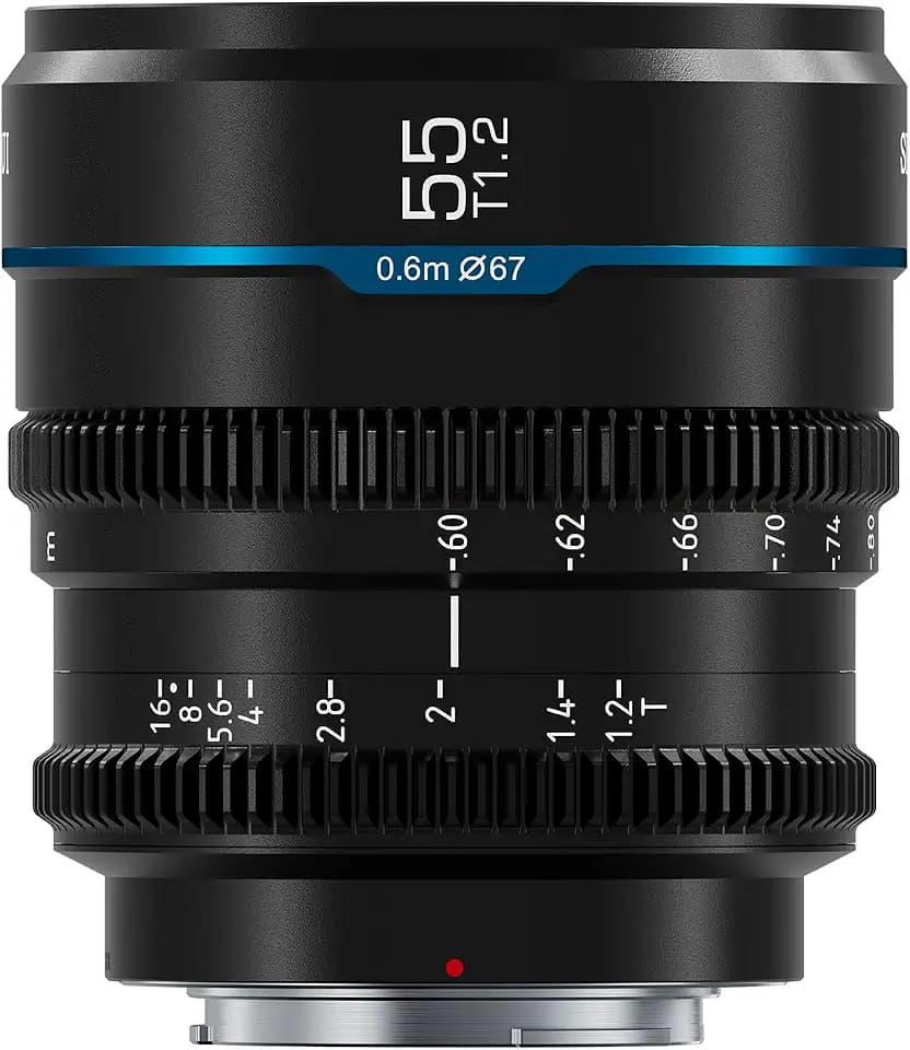 SIRUI Night Walker 55mm S35 Manual Focus Cine Lens, T1.2 Large Aperture Lens for E Mount Cameras, FX30, ZVE-10, A6500, A6600 (MS55E-B, Black)