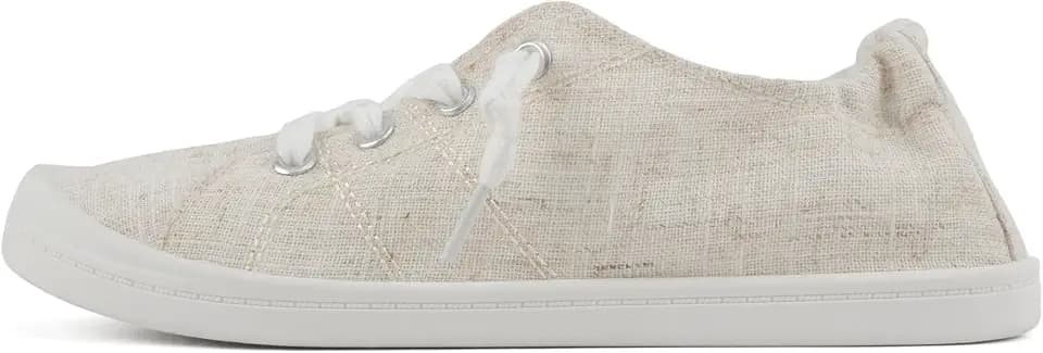 Soda Flat Women Shoes Linen Canvas Slip On Sneakers Lace Up Style Loafers Zig-S