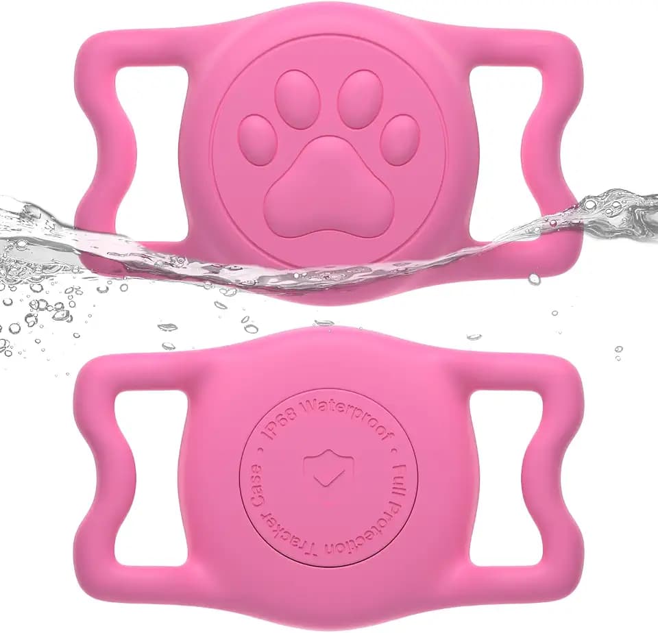 IP68 Waterproof Dog AirTag Holder for Dog Collar, Soft, Stretchy Silicone